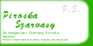 piroska szarvasy business card